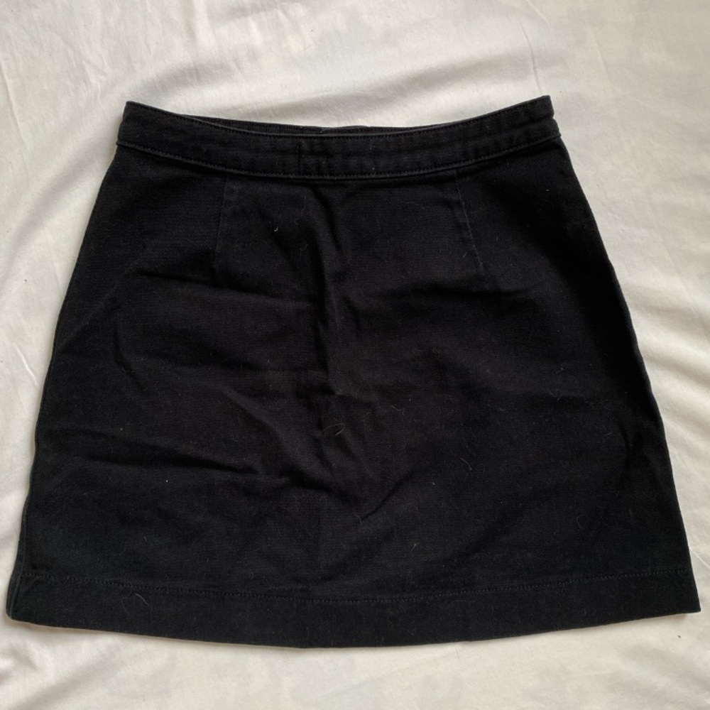 American Apparel Black Denim Mini Skirt - Picture 3 of 4